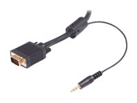 Uniformatic - Câble VGA / audio - HD-15 (VGA) (M) pour HD-15 (VGA), mini-phone stereo 3.5 mm (M) - 5 m - moulé 12095