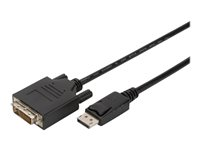 Uniformatic - Câble adaptateur - DVI-D (M) pour DisplayPort (M) verrouillage - 3 m - moulé, vis moletées, support 1080p - noir 12633