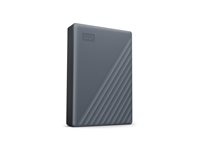 WD My Passport WDBRMD0050BGY-WESN - Disque dur - chiffré - 5 To - externe (portable) - USB 3.2 Gen 1 - AES 256 bits - gris silicone WDBRMD0050BGY-WESN